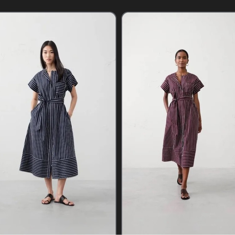 Classic Black Belted Midi Shirtdress